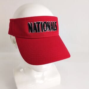 Champion MLB Washington DC Nationals Sun Visor Hat, Red Adjustable Strap